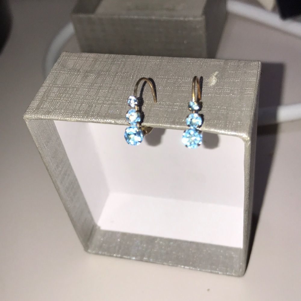 Blue Zirconia Earrings - Picture 1 of 5